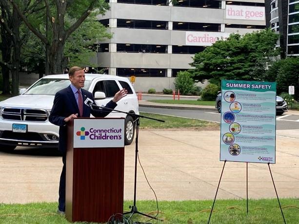 Blumenthal joined doctors and first responders at Connecticut Children’s Medical Center to remind parents of ways to keep children safe during the summer months. Summer is known as “trauma season” in the injury prevention community because of the dramatic spike in the number of children injured compared to the rest of the year. 